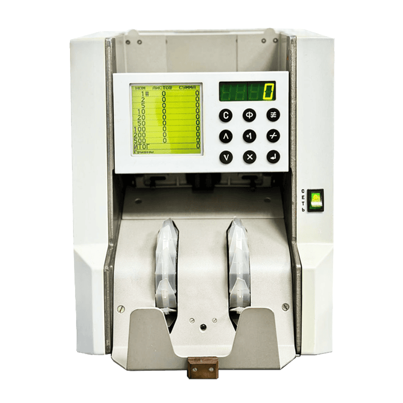 Банкнота 1КУ — панель керування та дисплей з підсумовуванням номіналів