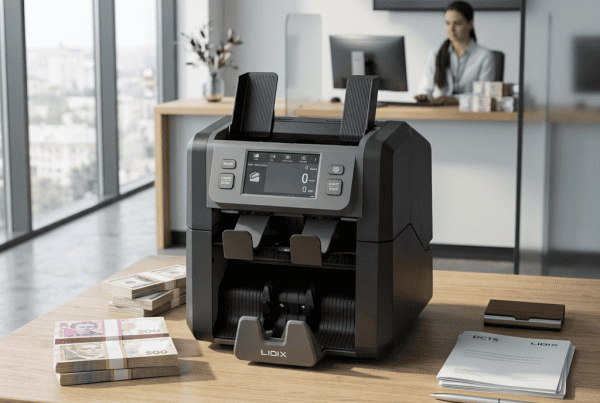 сортувальник банкнот у роботі в обмінному пункті